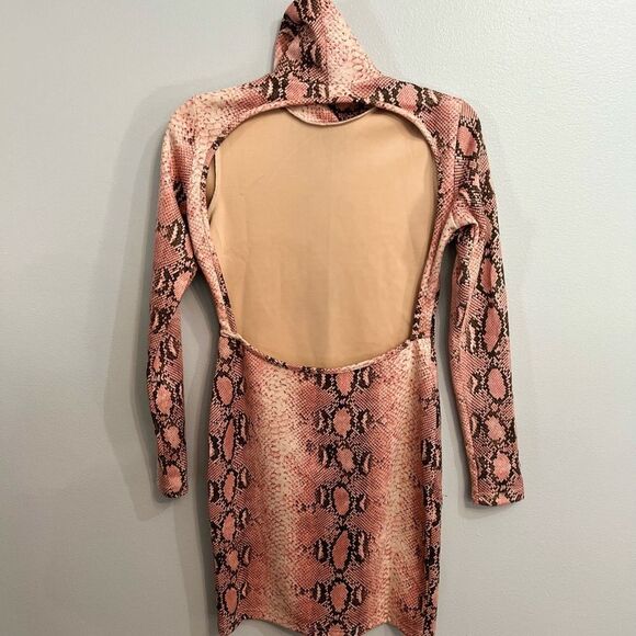 O'dolly Dearest Snake Print Long Sleeve Bodycon Minidress - Picture 7 of 9